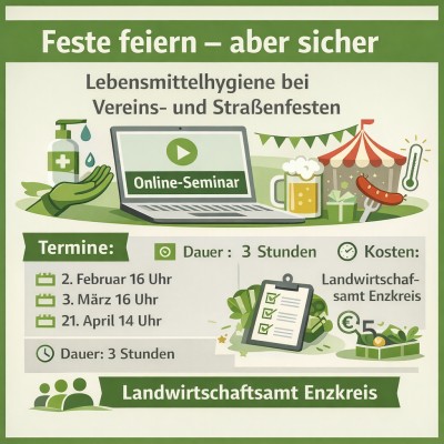 Online-Seminar informiert über Lebensmittelhygiene bei Vereinsfesten